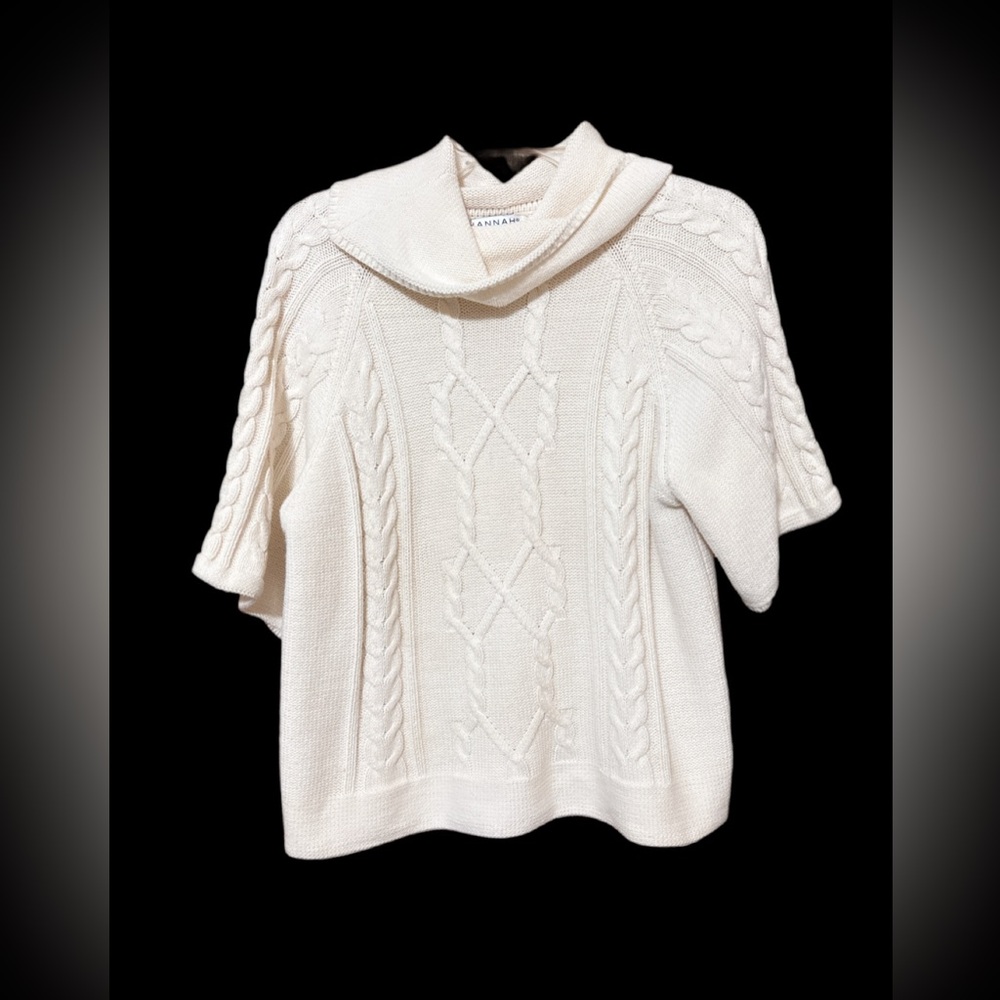 Hannah Cream Knit Sweater Large EUC